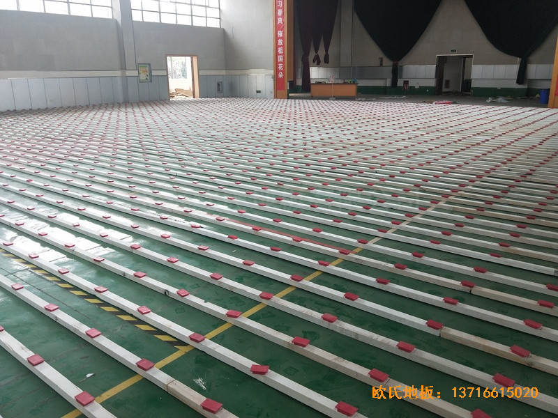 江蘇宜興東域小學籃球館運動地板鋪設案例1